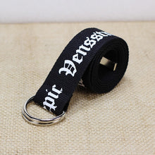 Load image into Gallery viewer, 130cm Fashion Neutral Nylon Canvas Belt Printing D Ring Double Buckle Student Belt Canvas waistband Belt with double buckle