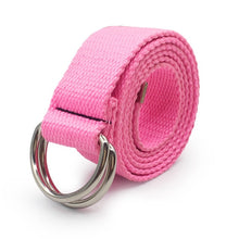 Load image into Gallery viewer, 130cm Fashion Neutral Nylon Canvas Belt Printing D Ring Double Buckle Student Belt Canvas waistband Belt with double buckle