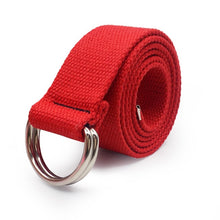 Load image into Gallery viewer, 130cm Fashion Neutral Nylon Canvas Belt Printing D Ring Double Buckle Student Belt Canvas waistband Belt with double buckle