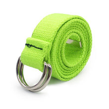 Load image into Gallery viewer, 130cm Fashion Neutral Nylon Canvas Belt Printing D Ring Double Buckle Student Belt Canvas waistband Belt with double buckle
