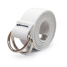 Load image into Gallery viewer, 130cm Fashion Neutral Nylon Canvas Belt Printing D Ring Double Buckle Student Belt Canvas waistband Belt with double buckle